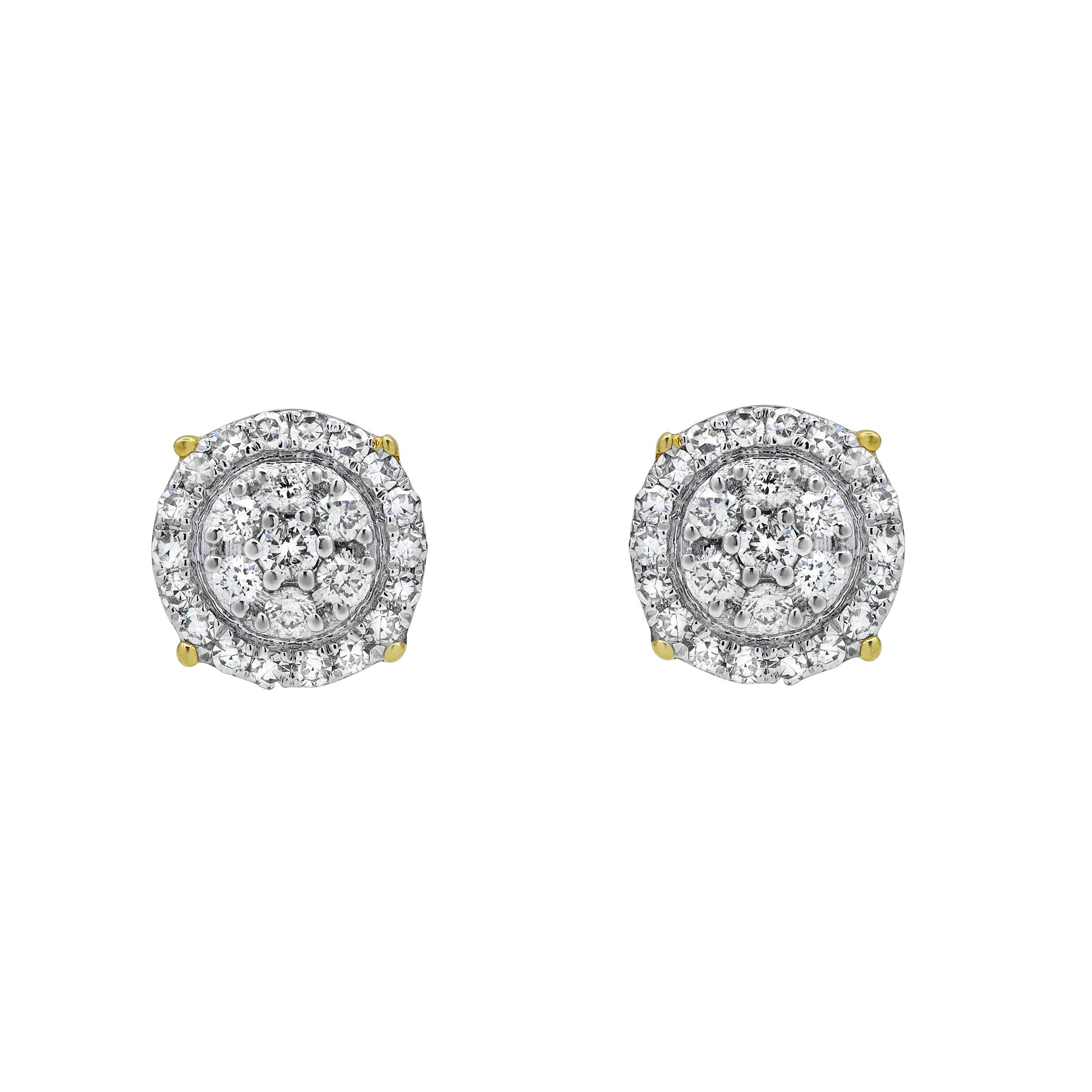 LuvMyJewelry (LMJ) - Vente Clous d'oreille - Boucles d'oreilles en or jaune 14K avec diamants Radiant Helios 0,5 ct. tw.4