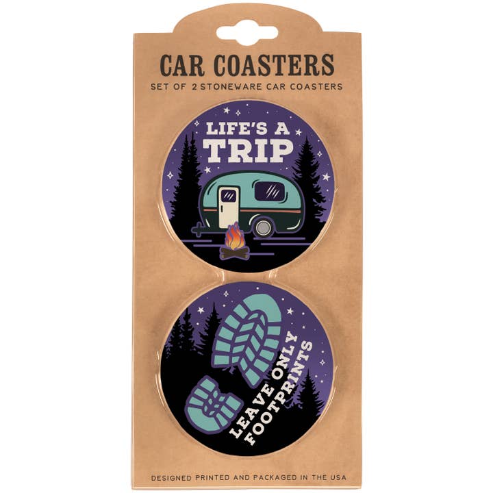 Ensemble de 2 sous-verres de voiture "Outdoor" pour la vente par Gift & Garden by Carson