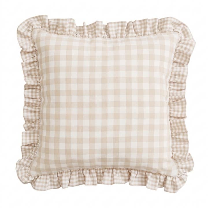 Federa cuscino "Quadrato al quadrato" beige per la vendita all'ingrosso da parte di Lunaria Lab