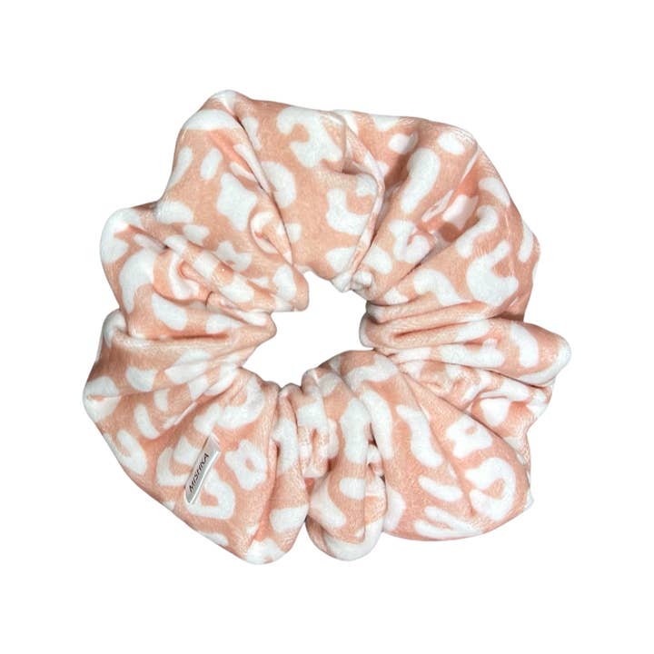 Blush Cheetah Velvet Oversized Scrunchie for wholesale by createdbyMishka