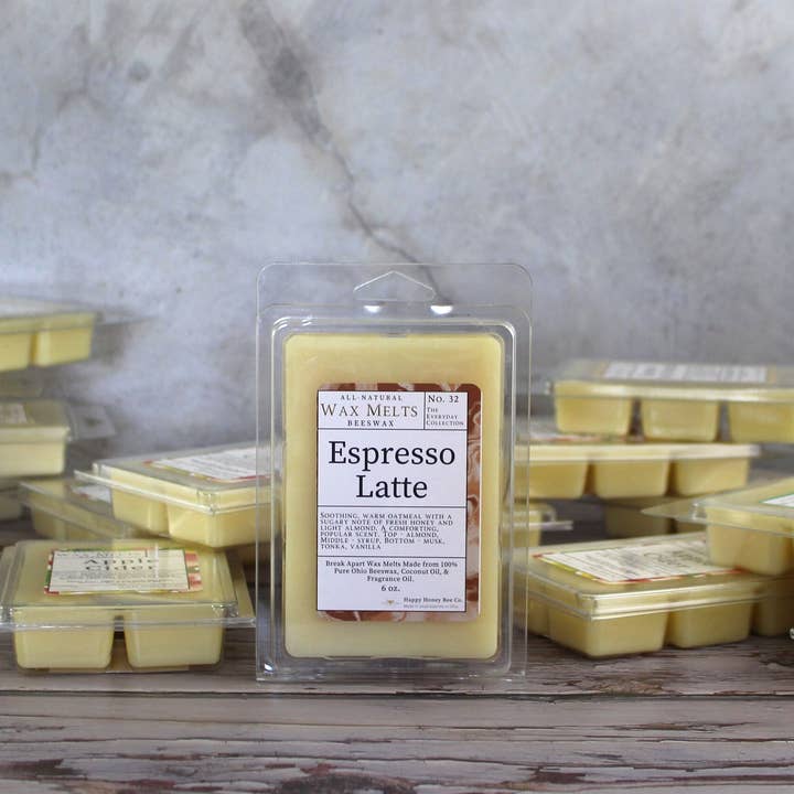 Happy Honey Bee Co. - Wholesale Wax Melt - Espresso Latte 6 oz Beeswax Wax Melts9