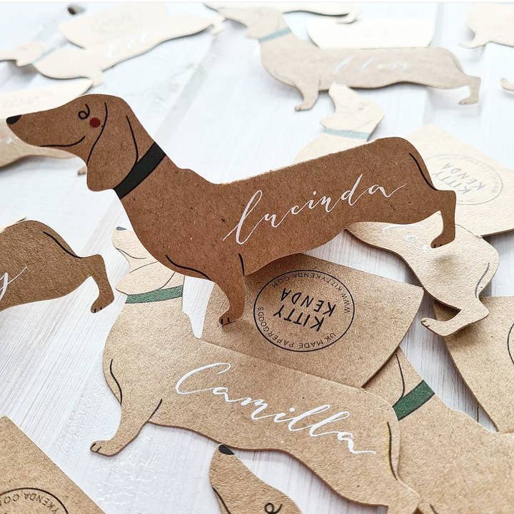 Kitty Kenda Papergoods - Wholesale Place Card / Place Holder - Dachshund Place Setting Cards