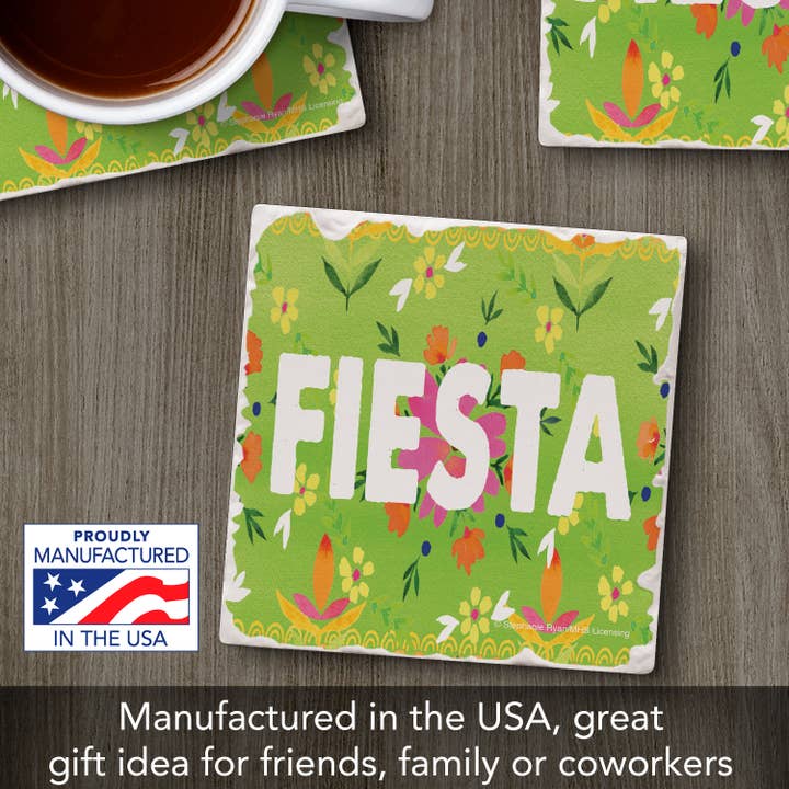 Conimar Promotions - Wholesale Coasters - "Fiesta" Single Absorbent Stone Tumbled Tile Coaster 7