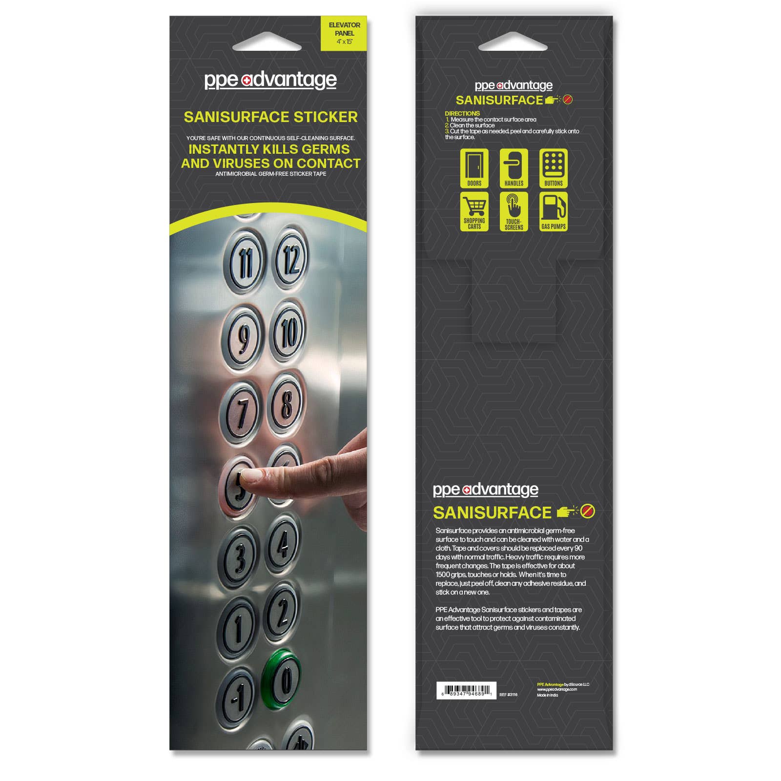 PPE Advantage - Vente Rubans adhésifs - Sanisurface® - Ruban autocollant antimicrobien sans germe4