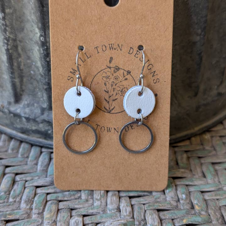 Small Town Designs - Wholesale Dangle Earrings - Mini White Dangles