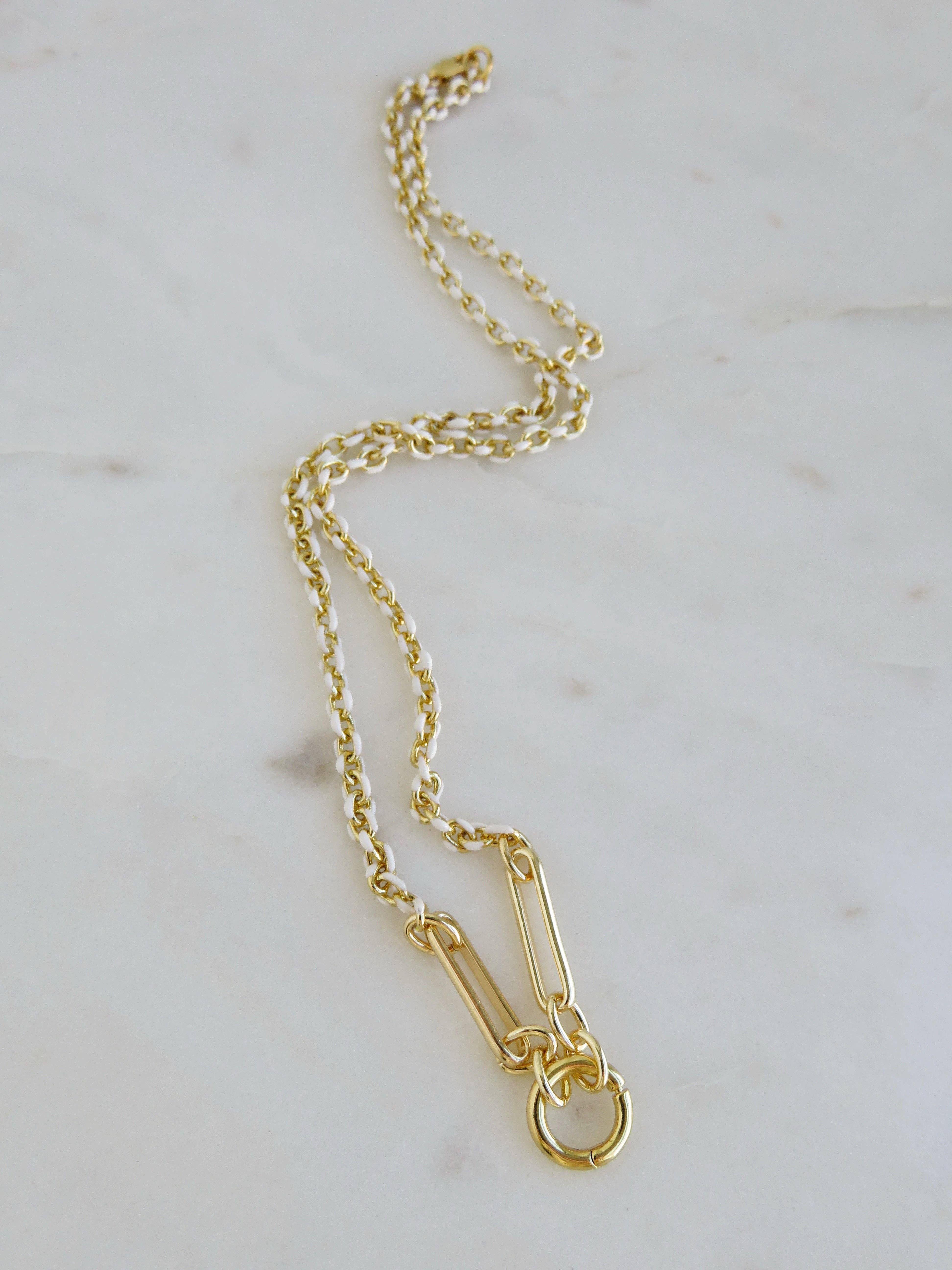 Boutique Suarez Co. - Wholesale Pendant/Charm Necklace - Blanc Charm Holder Necklace - Clicker Clasp - add charms11