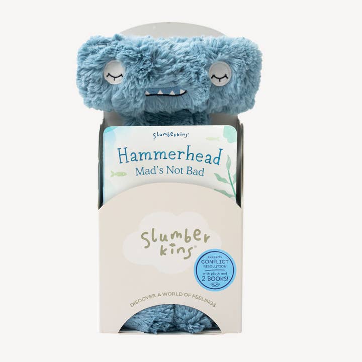 Slumberkins Inc. - Wholesale Stuffed/Plush Toy - Kids & Baby - Hammerhead's Conflict Resolution Plush Set - with 2 books!
