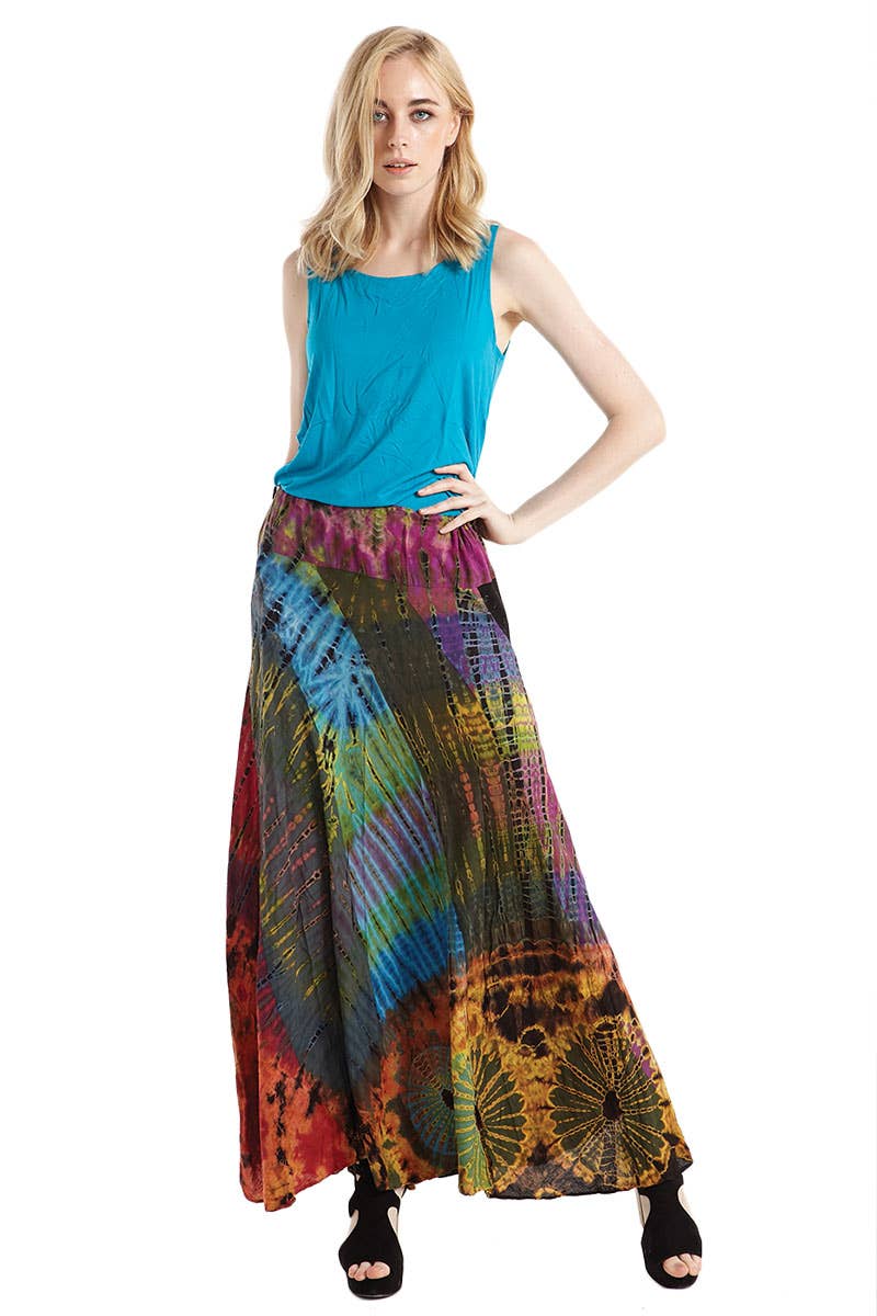 Kathmandu Imports - Venta al por mayor Falda - Mujer - Falda larga teñida anudada (TH-1271)