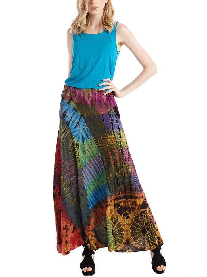 Kathmandu Imports - Venta al por mayor Falda - Mujer - Falda larga teñida anudada (TH-1271)0