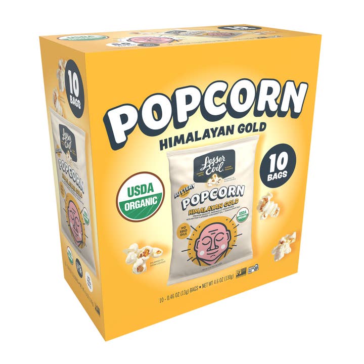 LesserEvil Popcorn Bio, Boîte de Collation, Or Himalayen pour la vente par LesserEvil