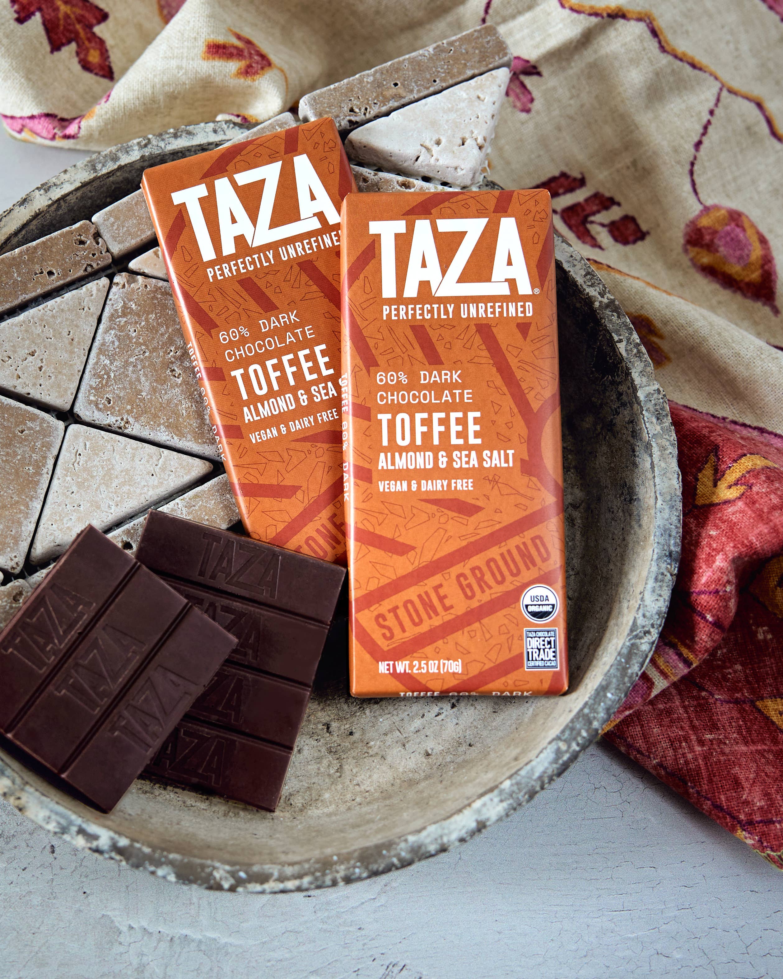 Taza Chocolate - Wholesale Chocolate Bar - Toffee, Almond, & Sea Salt Bar2