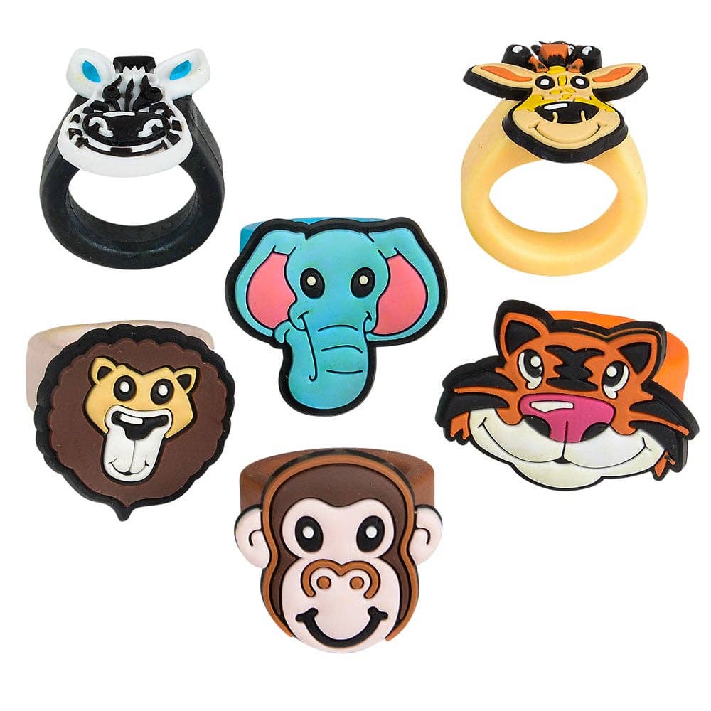 La Luna Bella - Toys – wholesale Classic toy – Kids – ZOO ANIMAL RUBBER RING 1" LLB kids toys1