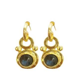 AJS Design Studio - Wholesale Stud/Post Earrings - Door Knocker Earrings With Labradorite0