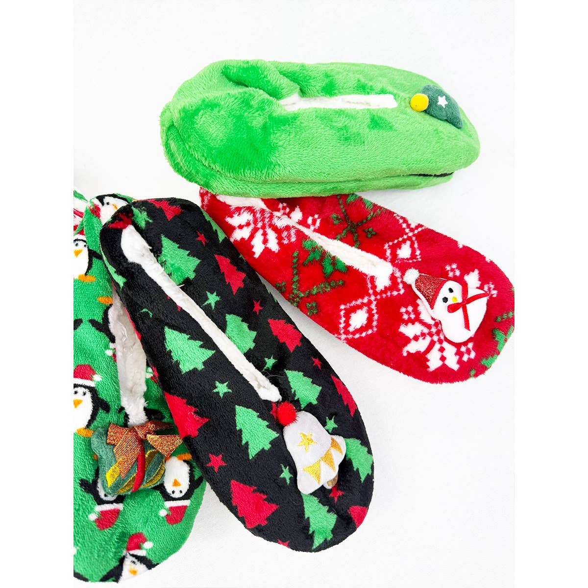 MIX COLOR Christmas Design Fuzzy Slippers for wholesale on Faire6