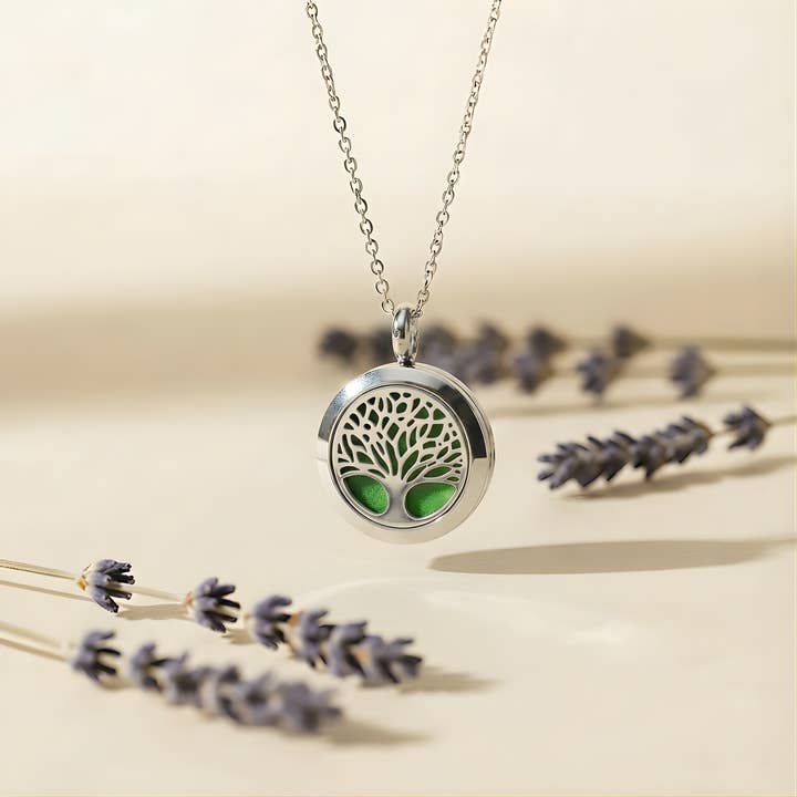 Matrix Aromatherapy - Wholesale Aromatherapy Necklace - Tree of Life Essential Oil Diffuser Necklace - Mini5