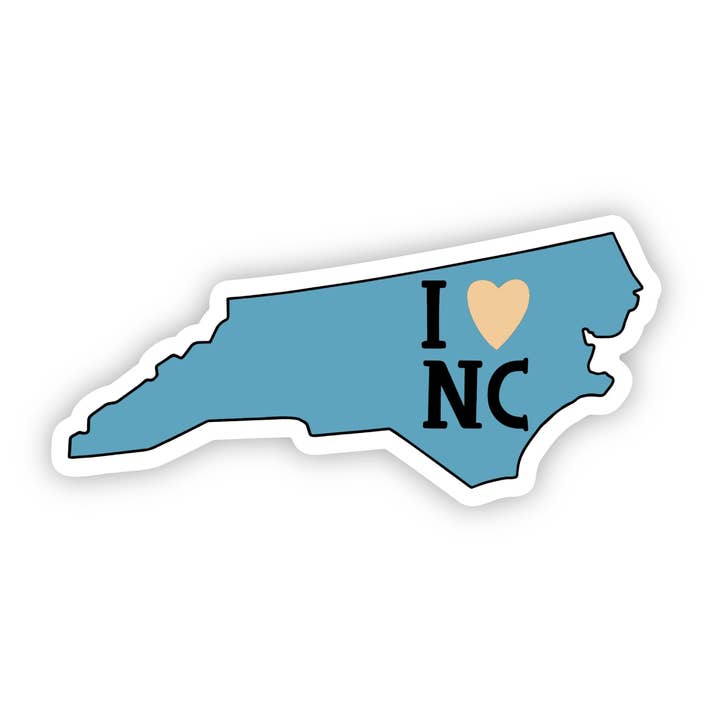 "I Love North Carolina" Sticker for wholesale by Big Moods
