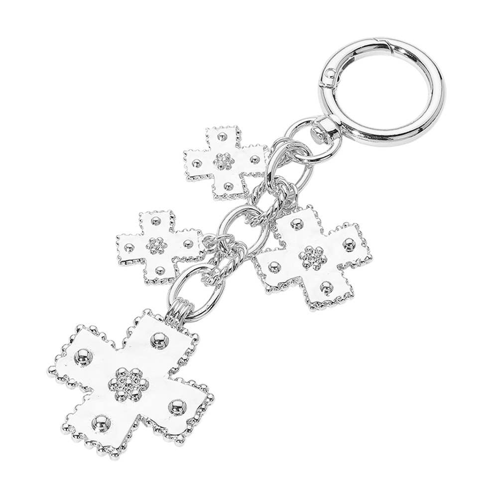 Sensibling Corp. – wholesale Keychain – Women's – Multi Metal Cross Drop Charm Keychain / Bag Charm3