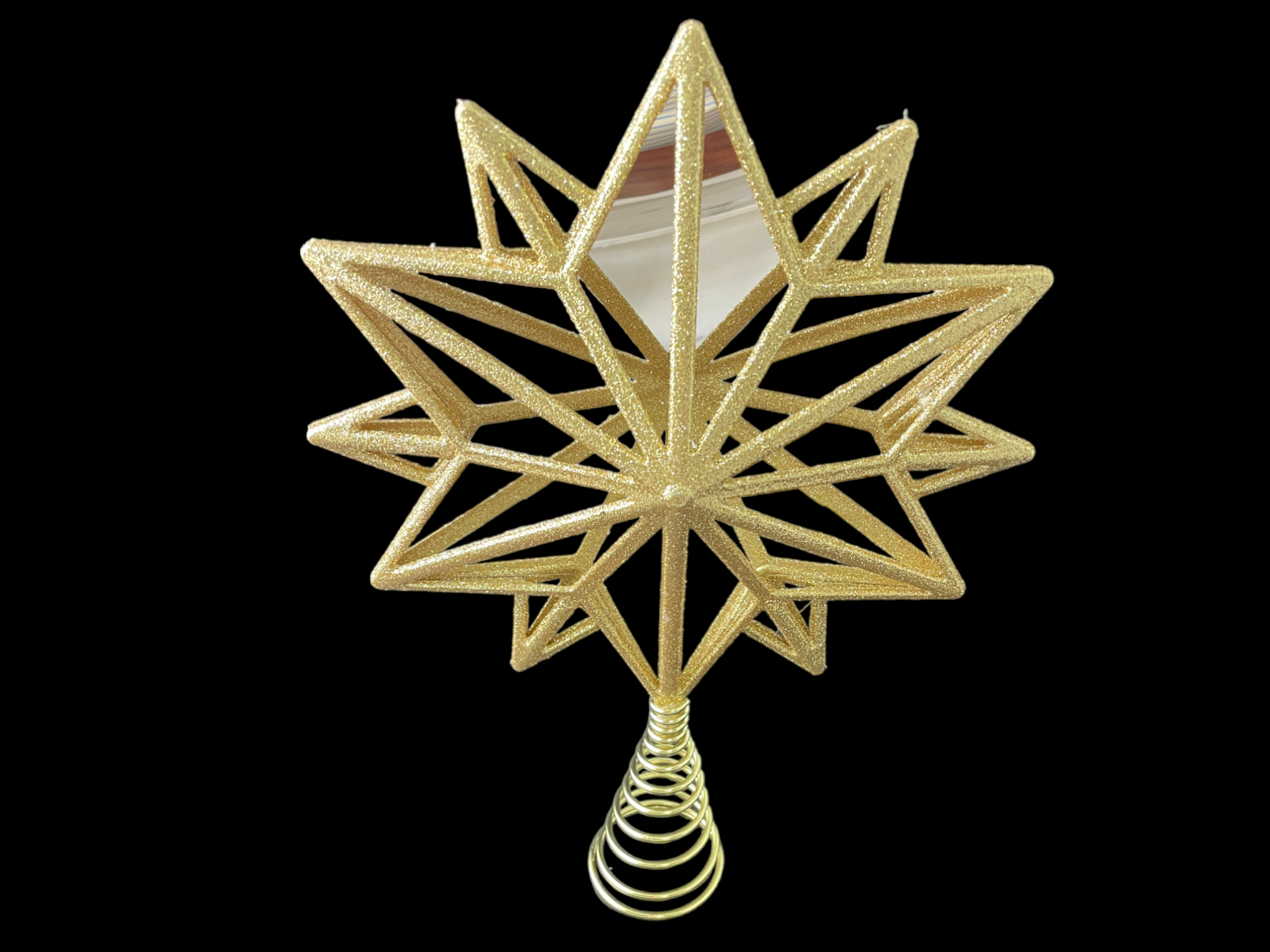 Decor N Beyond - Vente Décorations pour pointe de sapin de Noël - Parure de sapin en forme de flocon de neige en forme de miroir doré brillant1