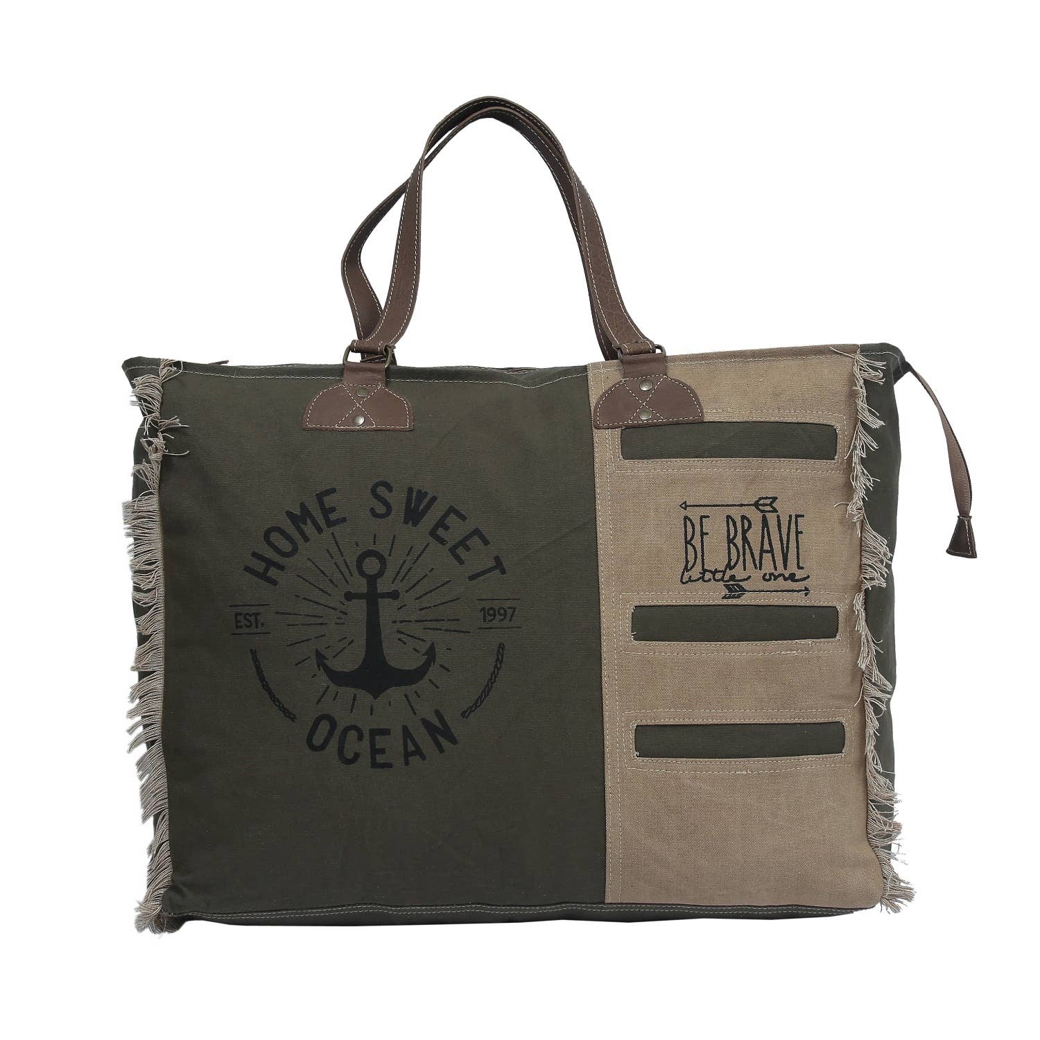 Hopofly Bags - Venta al por mayor Bolsa de viaje - Mujer - Bolso Visco Weekender de lona y piel para mujer2