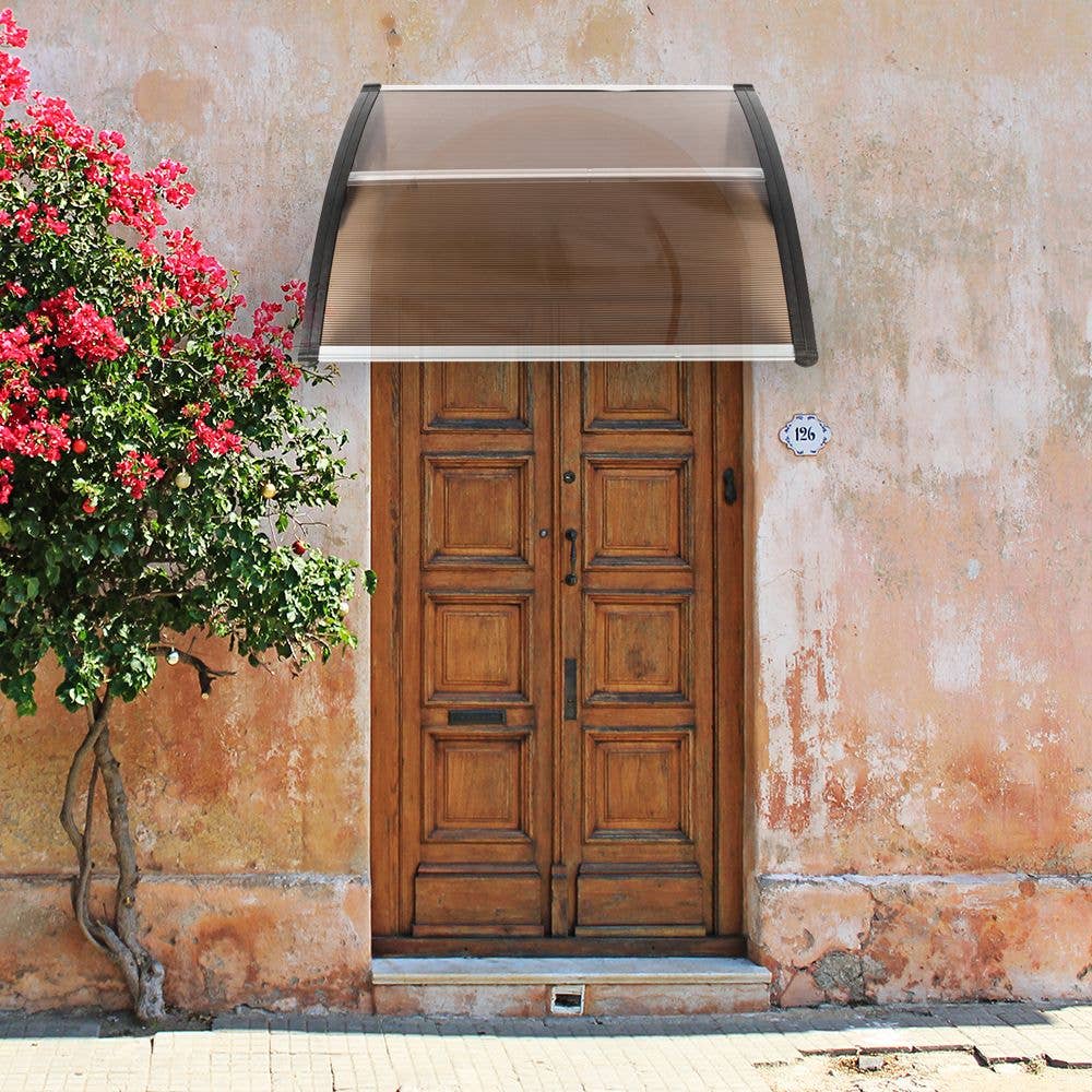 Hard Rock Health Stores - Wholesale Outdoor Ornament/Decor - 40"x40" Back Door Canopy Polycarbonate Window Door Awning Outdoor Patio Shelter1