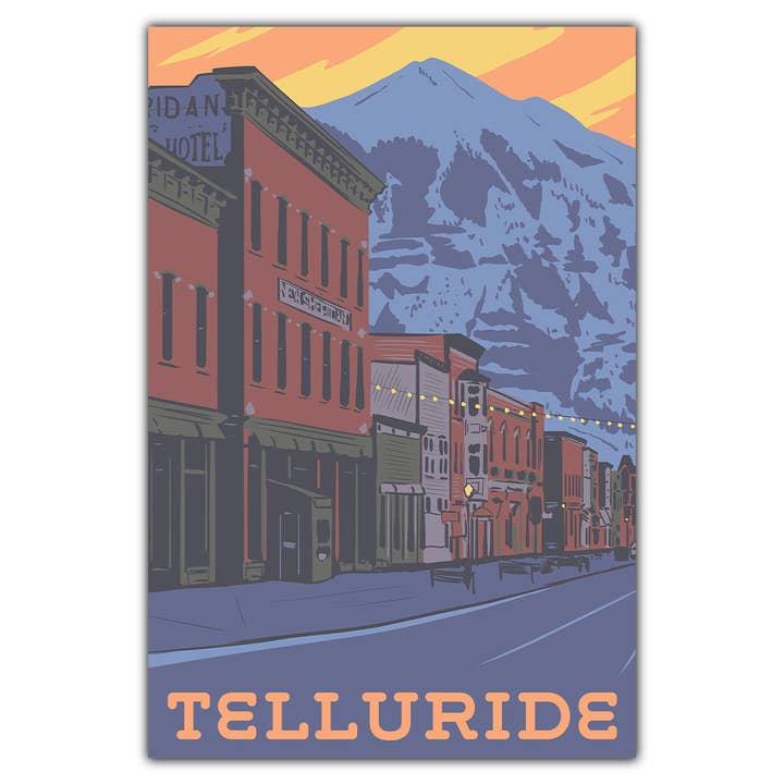 Telluride Main Street Postcard for wholesale by Bozz Prints
