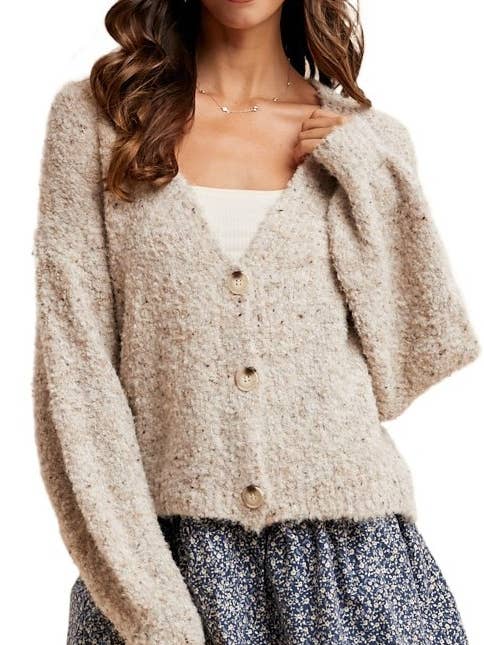 Wollen Bouclé Vest met V-hals voor wholesale door Vanilla Monkey