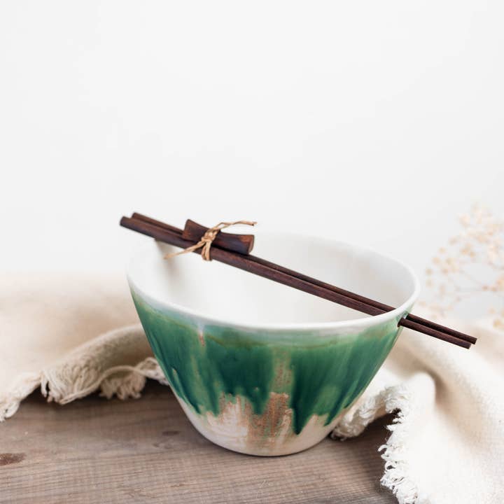 Niik Creative Co. - Wholesale Decorative Plate/Dish/Bowl - Deep Forest Ramen Chopstick Bowl
