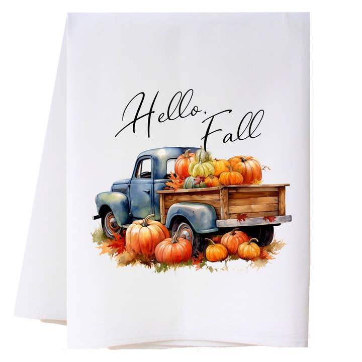 Fall Truck Kitchen Towel for wholesale by Cora & Pate