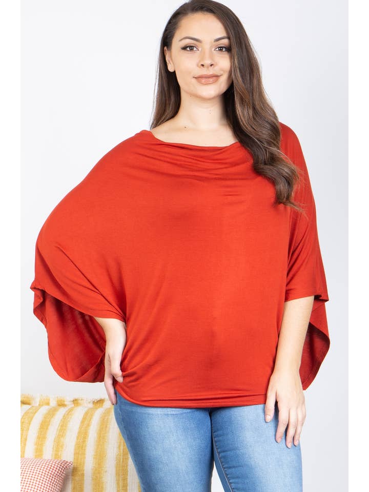 MYS Wholesale Inc - Wholesale Tunic - Women's - Plus Size Cowl Neckline Dolman Sleeve Top3