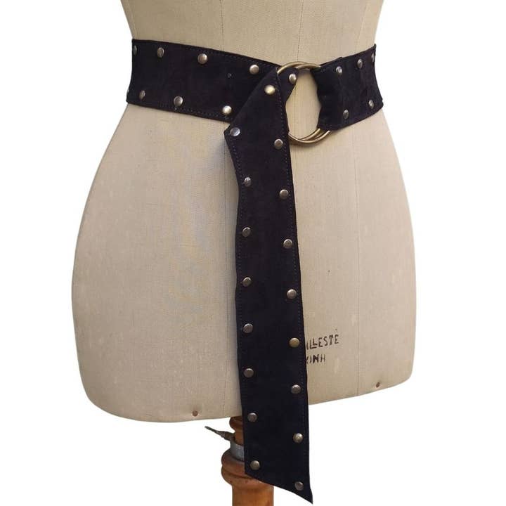 JUAN·JO GALLERY (Leather Gallery, SCP) – wholesale Bälte - Dam – Ringbälte i kalvmocka med nitar3