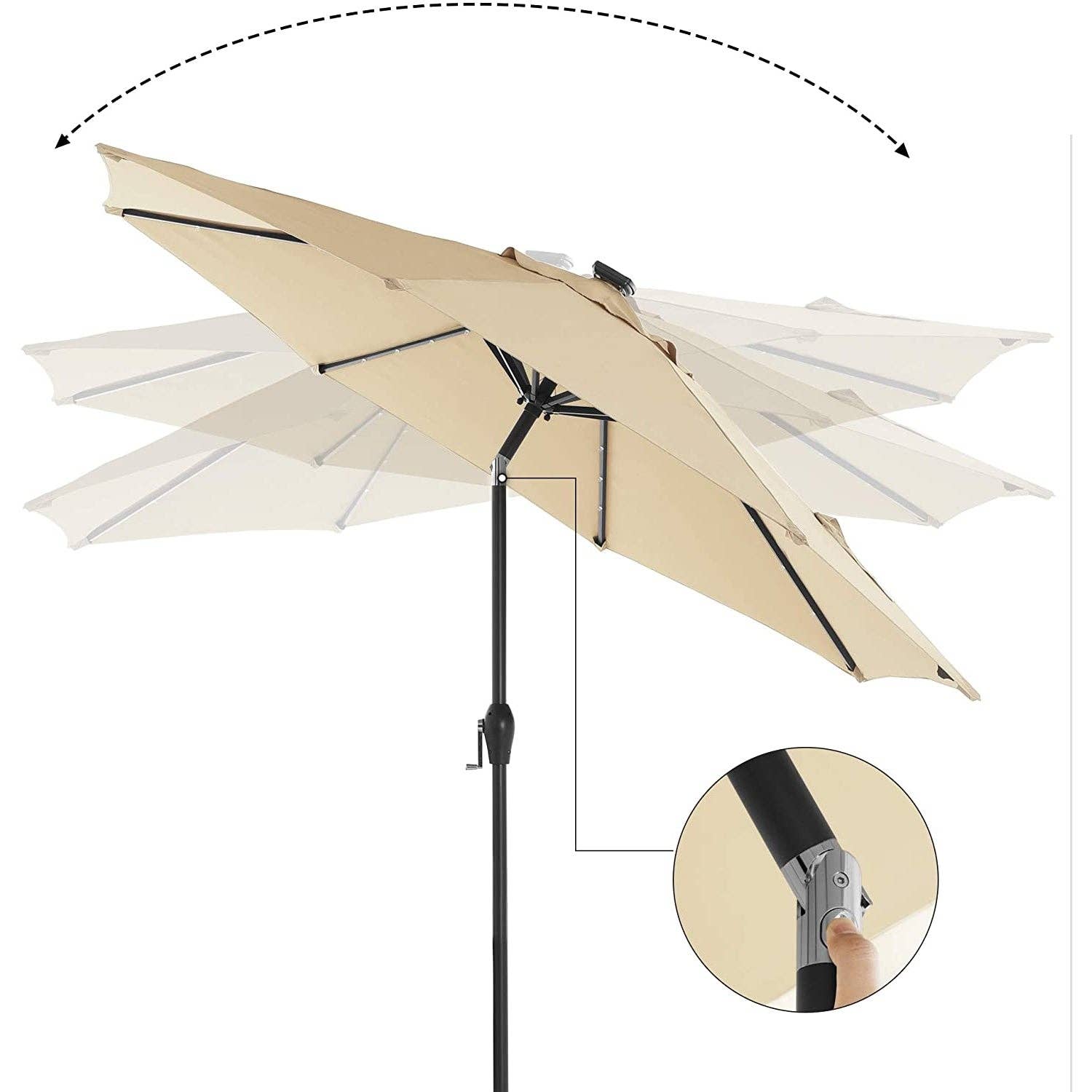 Mia Home - Wholesale Umbrella - Unisex - Nancy's Frere Lake Parasol - LED Lighting - Solar Powered13