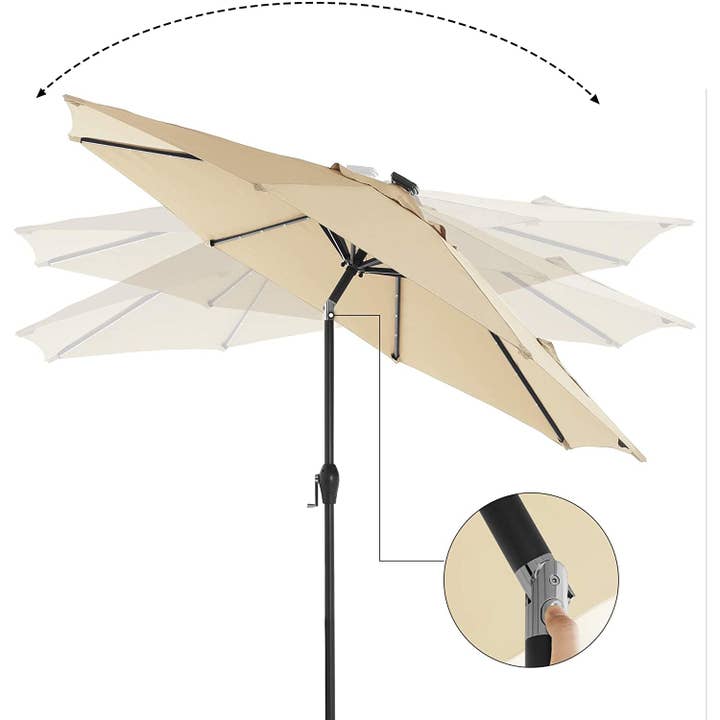 Mia Home - Wholesale Umbrella - Unisex - Nancy's Frere Lake Parasol - LED Lighting - Solar Powered13