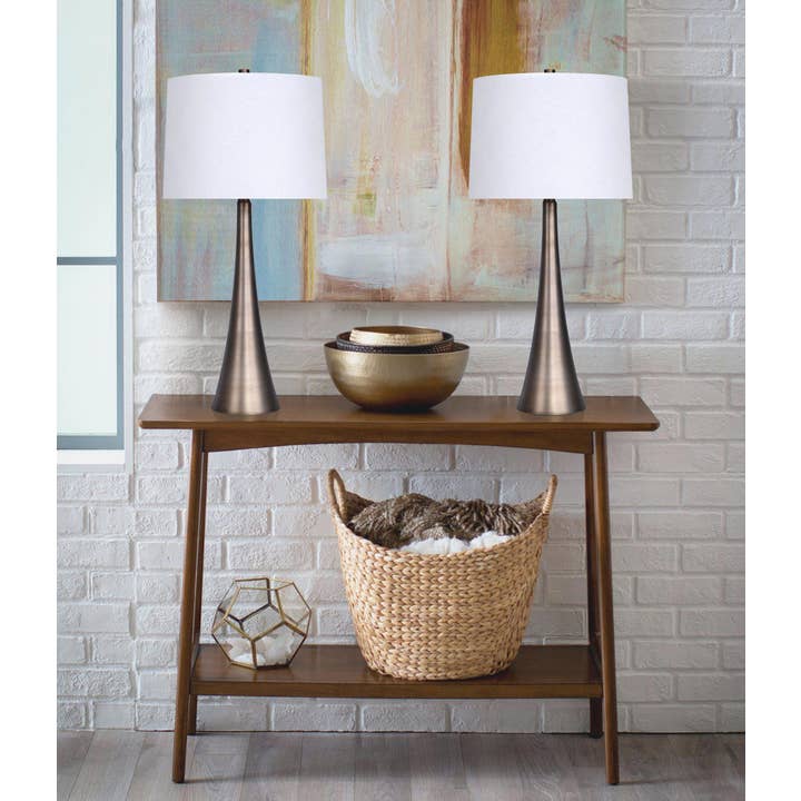 LumiSource and Grandview Gallery - Wholesale Accent/Desk Lamp - 29.5" Diana Metal Table Lamps Linen Shades (Set of 2)