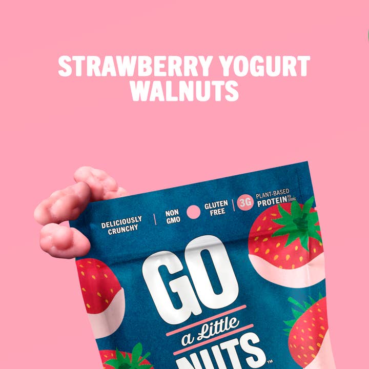 Strawberry Yogurt Walnuts for wholesale by Go A Little Nuts