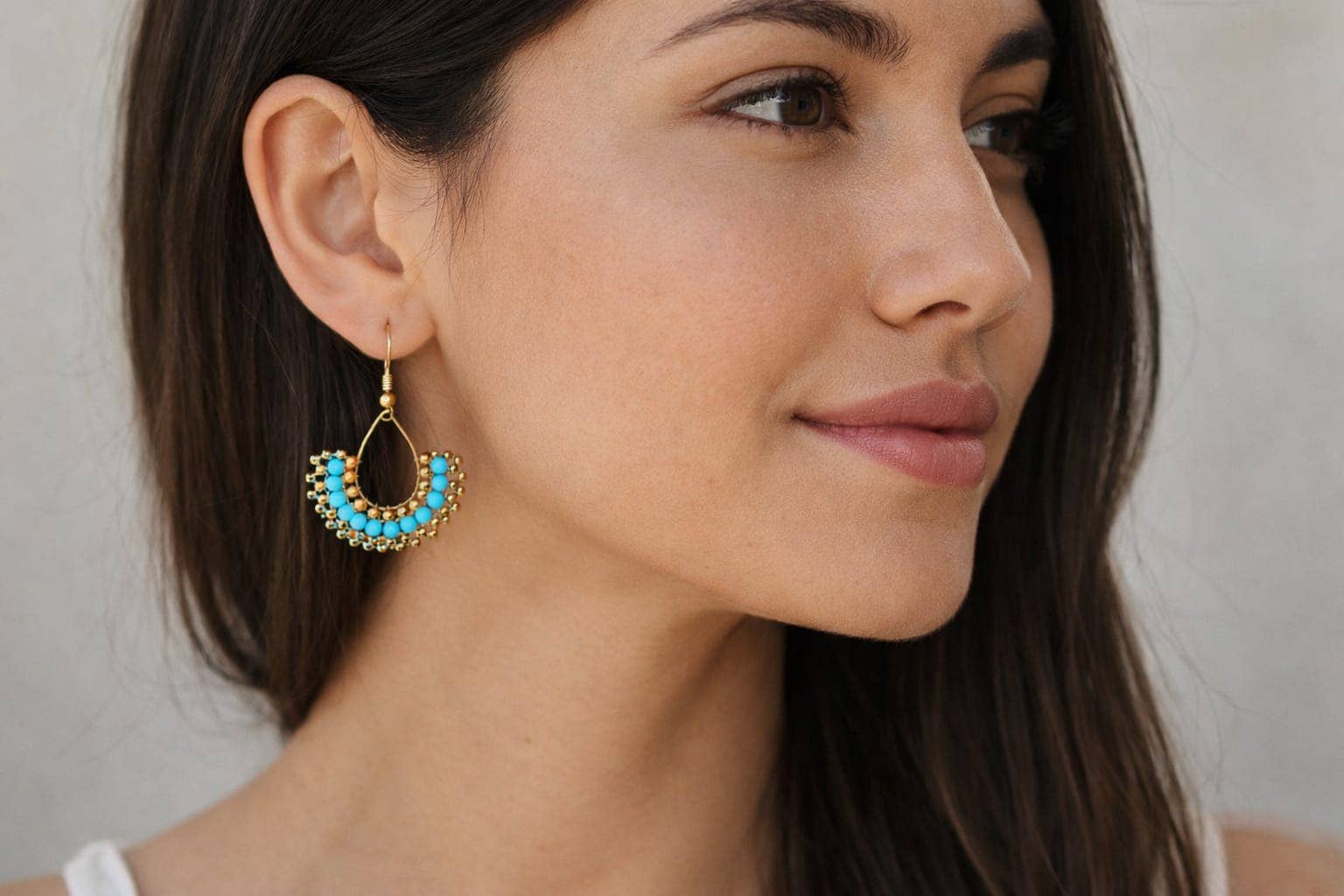 No War Factory s.r.l. - Wholesale Dangle Earrings - "Siam Aura" Earrings – Turquoise & Handmade Gold1