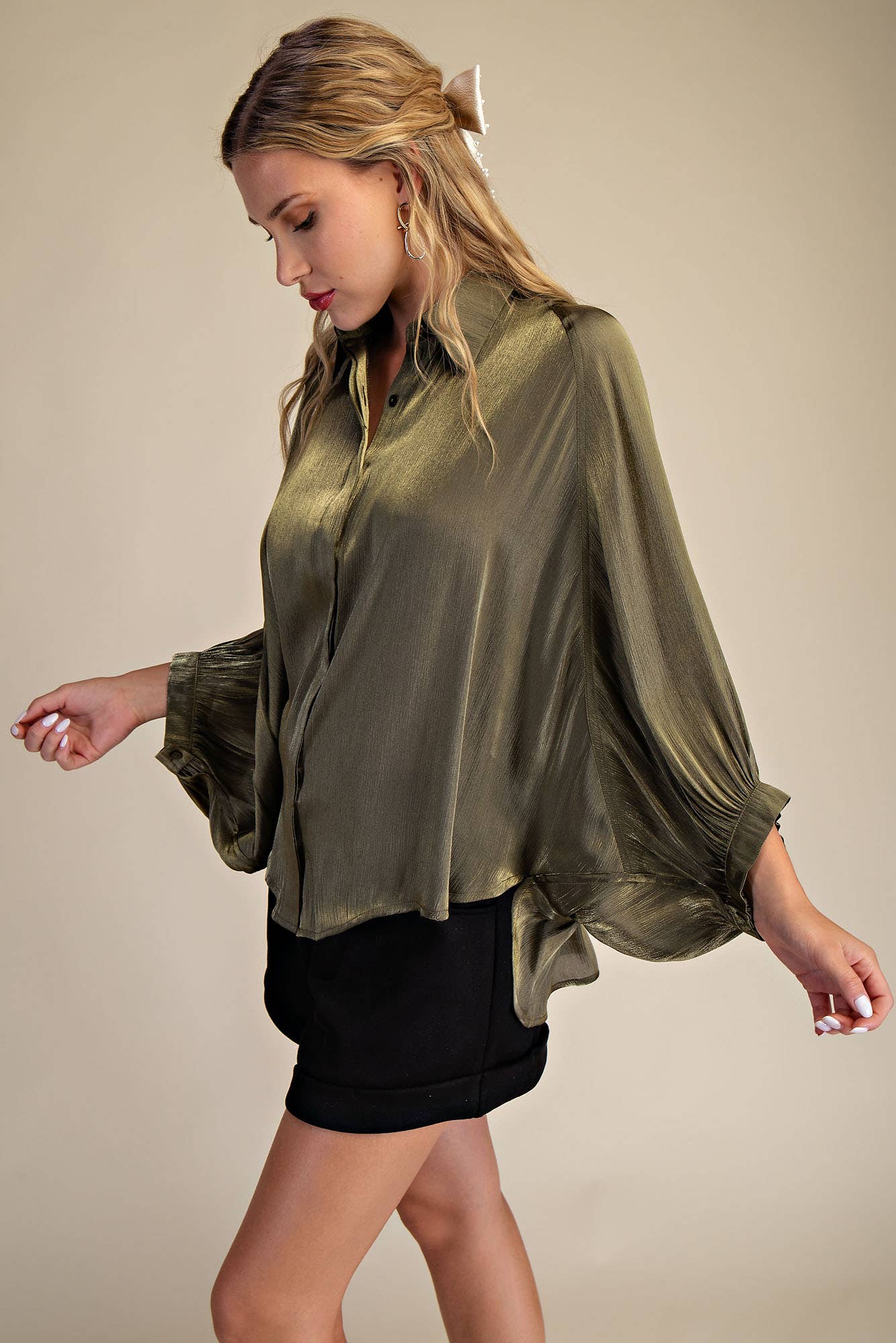 Glam - Wholesale Button Down Shirt - Women's - Button Front Shirt18
