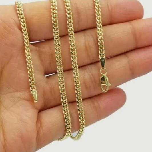 FASHIONISTAAA – wholesale Link & chain necklace – 10K Solid Yellow Gold 3MM Miami Cuban Necklace (Copy)