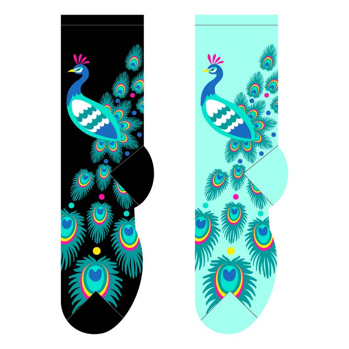 Peacock Socks for wholesale by FOOZYS Fun Socks