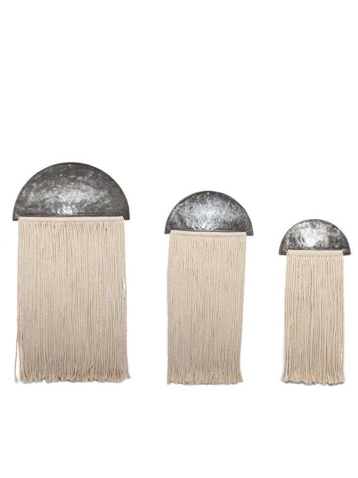 Metal and Macrame Wall Art Set for wholesale by Vi Bella