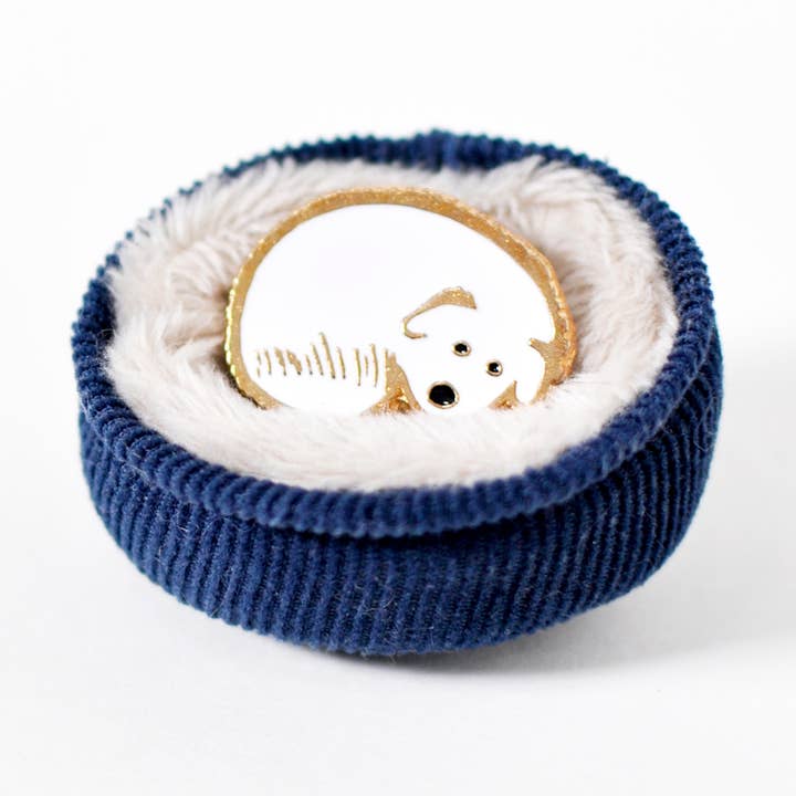 Curled-Up Pup - Soft Enamel Pin for wholesale by Little Shop of ElleSee