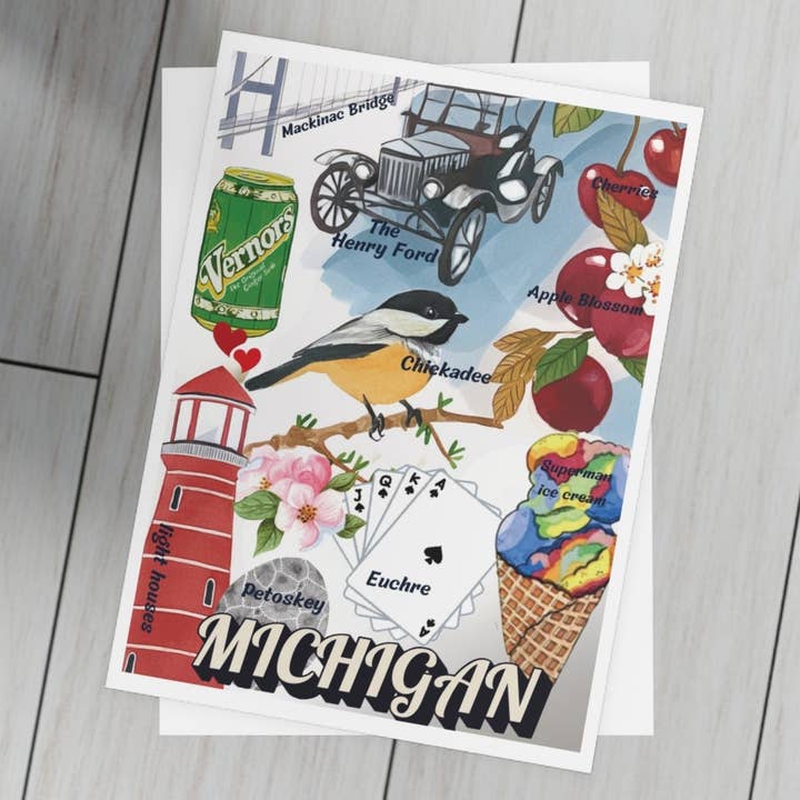 Nefer Designer Candles & Home Decor - Wholesale Everyday Greeting Card - Michigan State | Greeting Card3