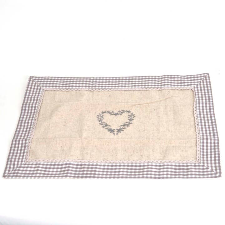 Linen Placemat, Heart for wholesale by Forpost Trade Inc