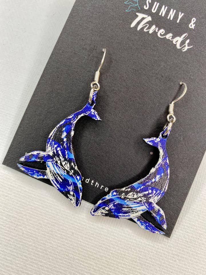 Blue Whale Earrings for wholesale by Sunny & Threads