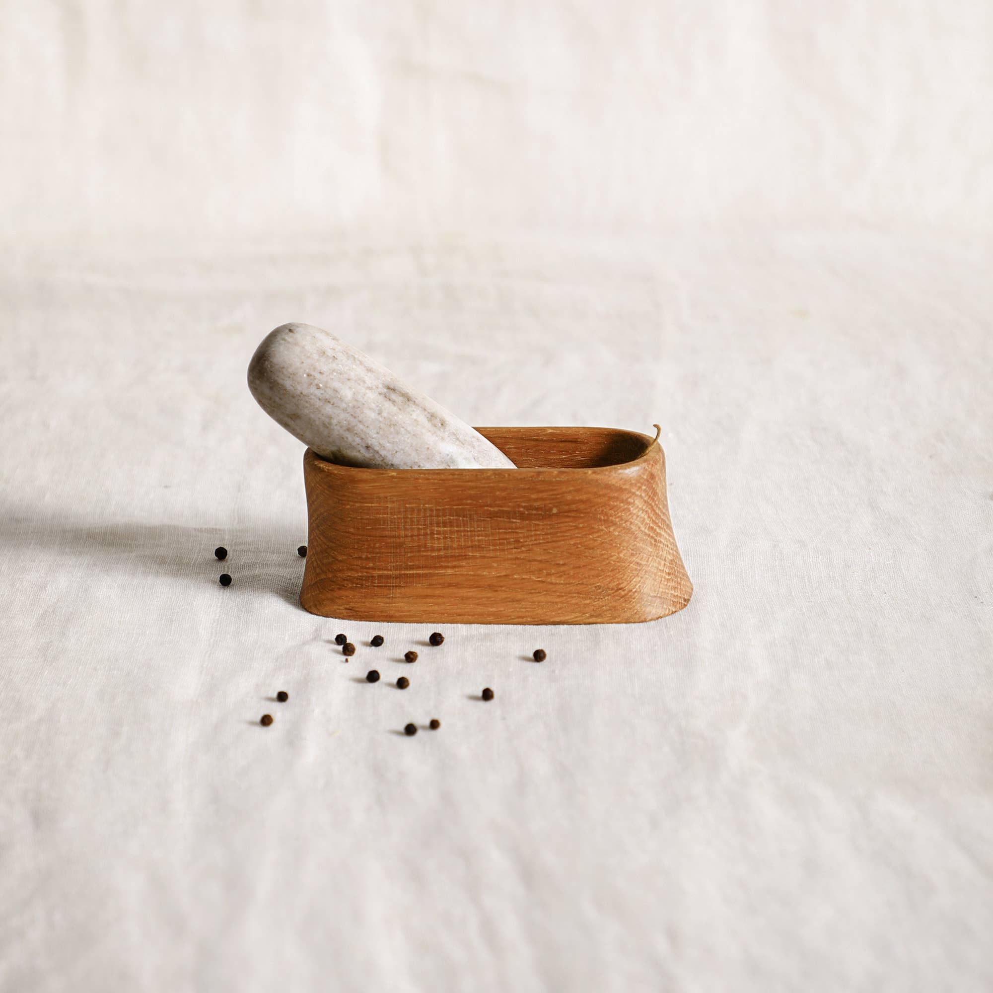 The Collective - Wholesale Mortar & Pestle - Belfort Oak Mortar and Marble Pestle