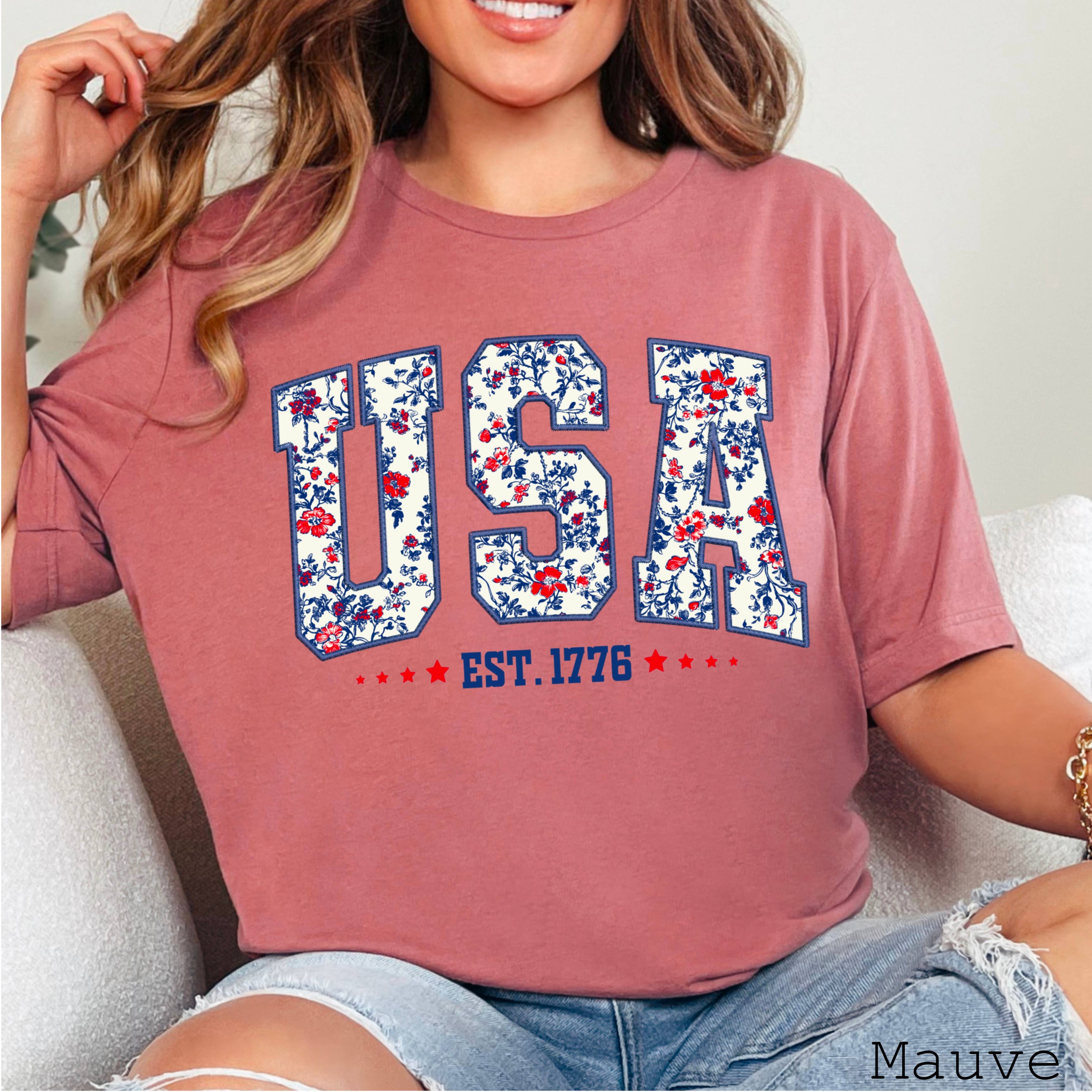 Shoppe SHC – wholesale T-shirt (graphic) – women's – July 4th Graphic Tee | Floral USA  | Bella Canvas 3