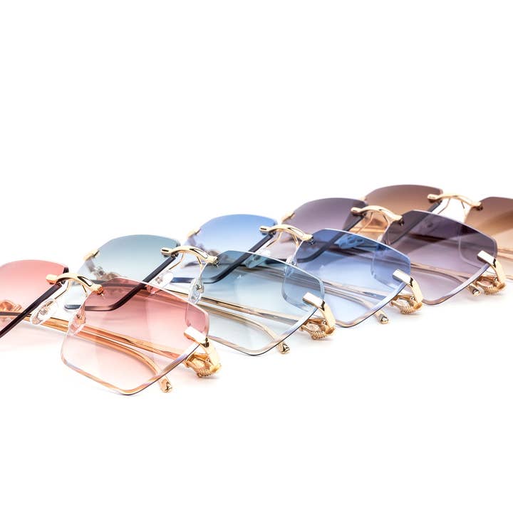 Still Friday - Wholesale Sunglasses - Unisex - Luxury Hexagon Gradient Rimless Sunglasses1