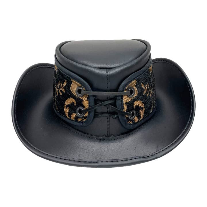 American Hat Makers - Wholesale Fedora - Unisex - Leather Festival Hat - Style Reversible Ren26