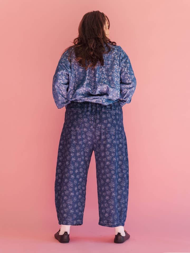 Nettle Studios - Wholesale Pants - Unisex - Size Inclusive Gender Neutral Dark Daisy Denim Balloon Pant14