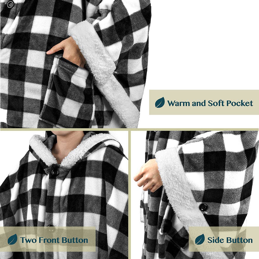 Pavilia – wholesale Poncho – Women's – Angel Wrap Hoodie Sherpa Poncho Blanket110