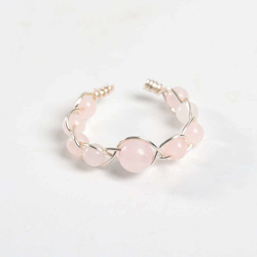 Mio Queena - Wholesale Cocktail/Statement Ring - Copper Wire Hand-woven Natural Stone Adjustable Ring11